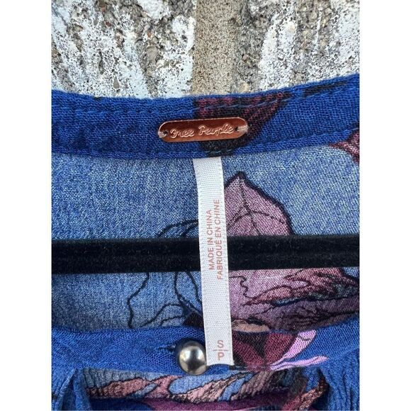 Free People Tunic Long Sleeve Floral Top Woman’s Size Small - Picture 6 of 13